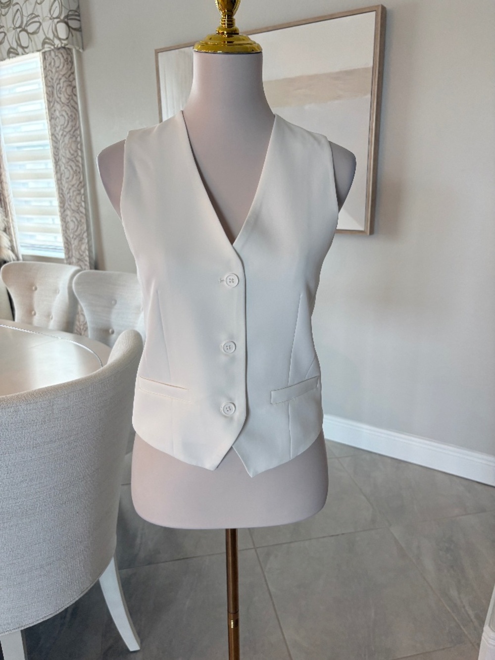 Steve Madden White Tailored Button-Front Vest